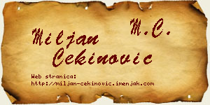 Miljan Cekinović vizit kartica